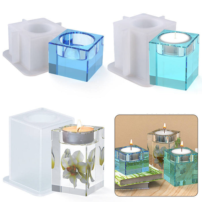 Epoxy Resin Silicone Square Tealight Holder Mold Candle Holder Mold