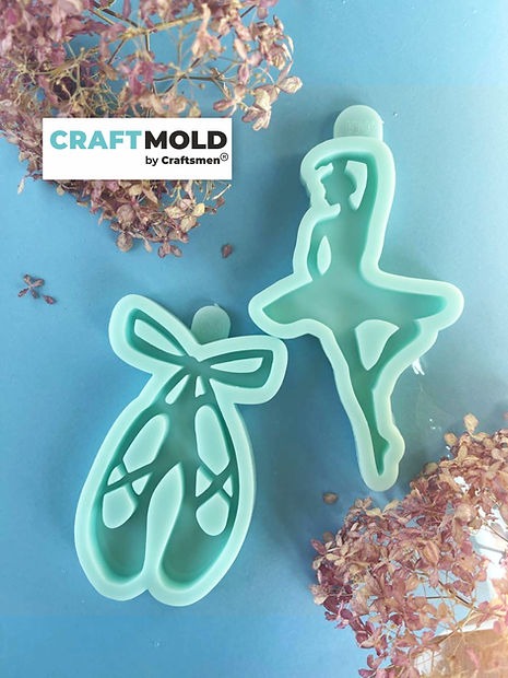 Set of Christmas  tree toys silicone mold Ballerina and Pointe shoes Model K34 / K35