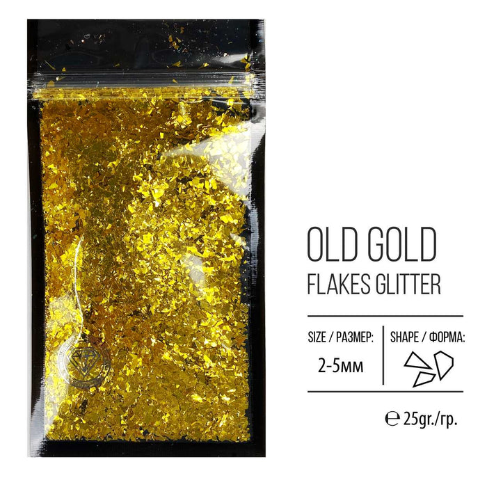 Glitter, FlakesGlitter Series, Old Gold, 25g