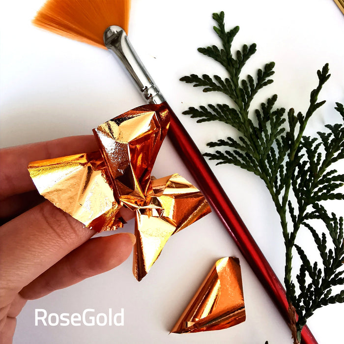 Gold leaf "Mirror Shine", Rose gold, 25 pcs. 8*8.5см