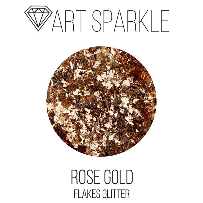 Glitter, FlakesGlitter Series, Rose Gold, 25g