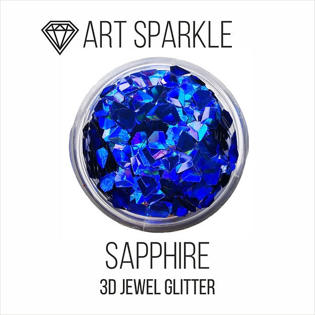 3D Jewel Glitter, Sapphire, 10 g