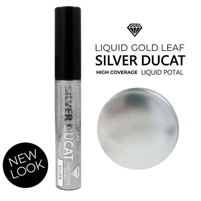 Liquid gold leaf SILVER DUCAT, in a tube with a brush,10 ml