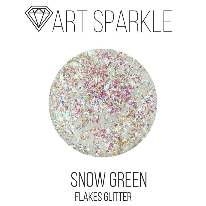 Glitter, FlakesGlitter Series, Snow Green, 25 g