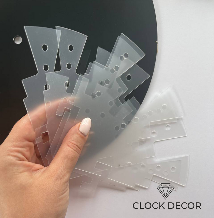 Universal Clock Stencil with gaps for numerals for resin clock marking