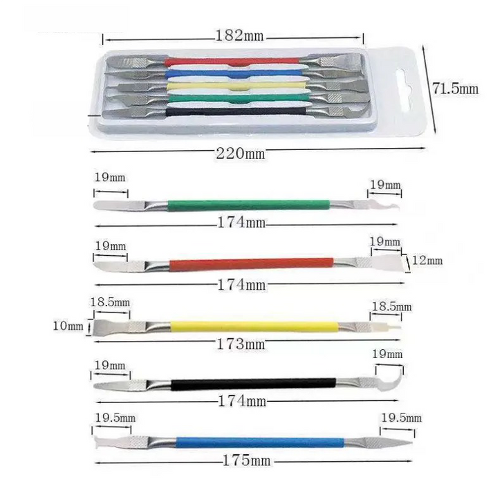 Professional mini spatula set, Kit 5pcs Removal Accessories Kit