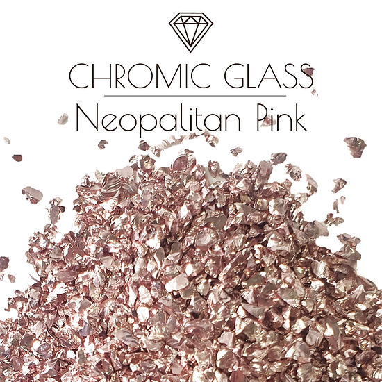 NEAPOLITAN PINK 1-3mm, Chromic Glass Crumb – Chrome-Plated Glass Filler for Epoxy Resin Art, 100g