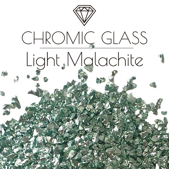 LIGHT MALACHIT 1-3mm, Chromic Glass Crumb – Chrome-Plated Glass Filler for Epoxy Resin Art, 100g