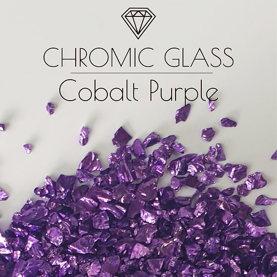 COBALT PURPLE 1-3mm, Chromic Glass Crumb – Chrome-Plated Glass Filler for Epoxy Resin Art, 100g