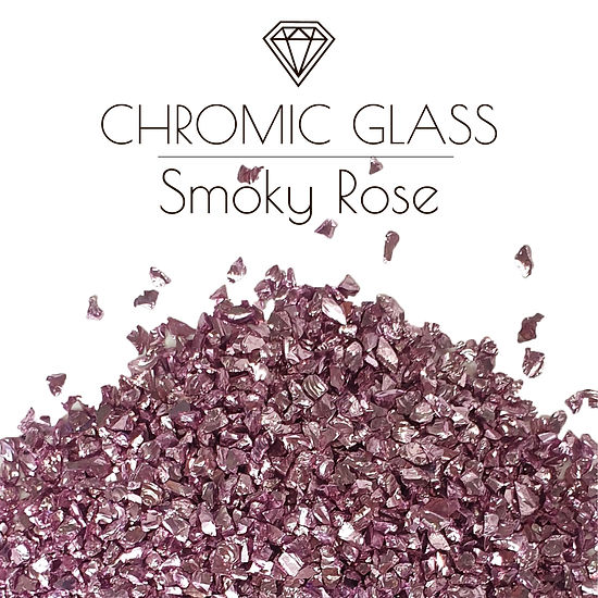 SMOKY ROSE 1-3mm, Chromic Glass Crumb – Chrome-Plated Glass Filler for Epoxy Resin Art, 100g