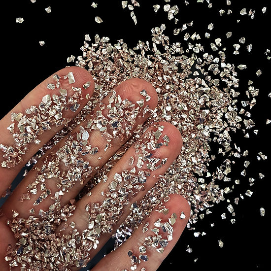 NEAPOLITAN PINK 1-3mm, Chromic Glass Crumb – Chrome-Plated Glass Filler for Epoxy Resin Art, 100g