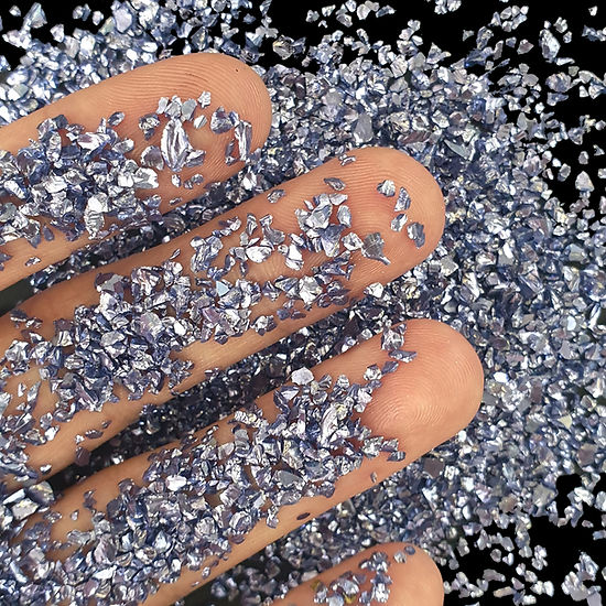 NIGHT BLUE 1-3mm, Chromic Glass Crumb – Chrome-Plated Glass Filler for Epoxy Resin Art, 100g