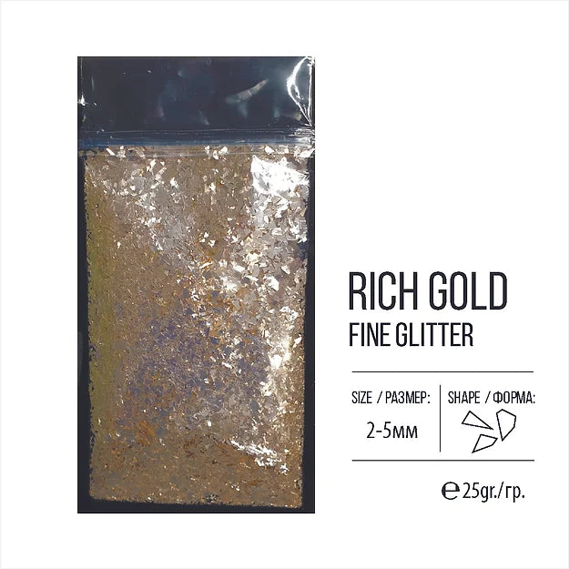 Glitter, FlakesGlitter Series, Rich Gold, 25g