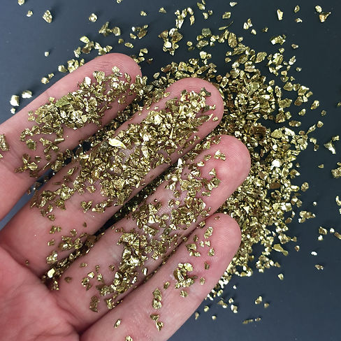 OLIVE 1-3mm, Chromic Glass Crumb – Chrome-Plated Glass Filler for Epoxy Resin Art, 100g