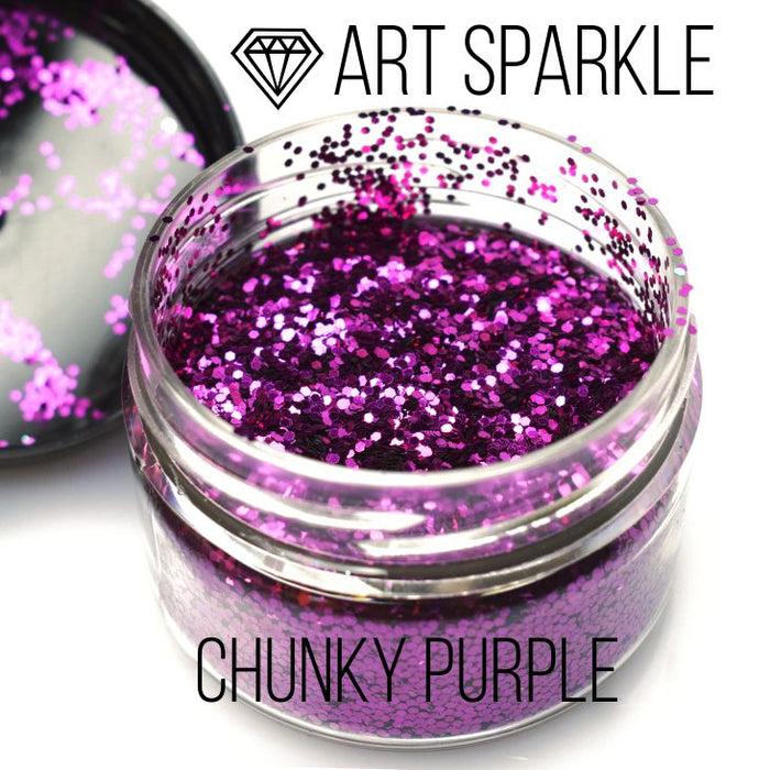 Glitter, Chunky Purple, 50 g