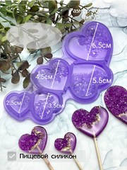 F11 confectionery mold for chocolate and heart-shaped candies 5 pcs – image 1