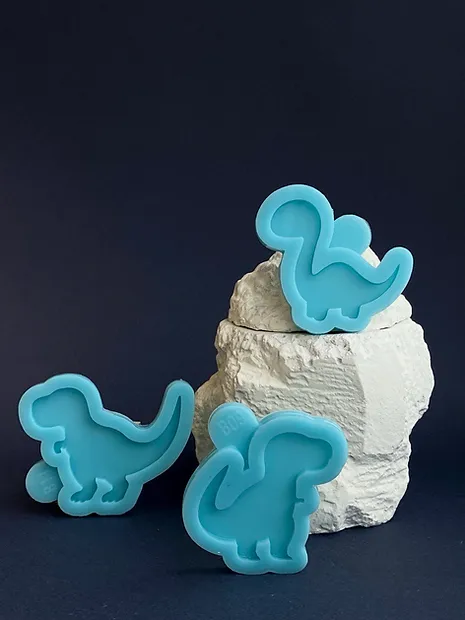 Set of 3 molds "Little Dinosaurs brooches" B09, B10 and B11