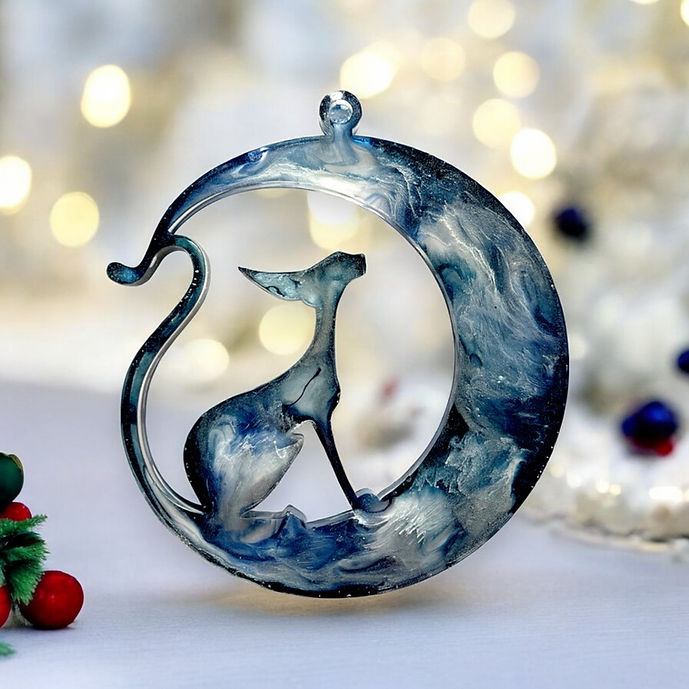 Christmas tree toys silicone mold Kitty and Moon K46