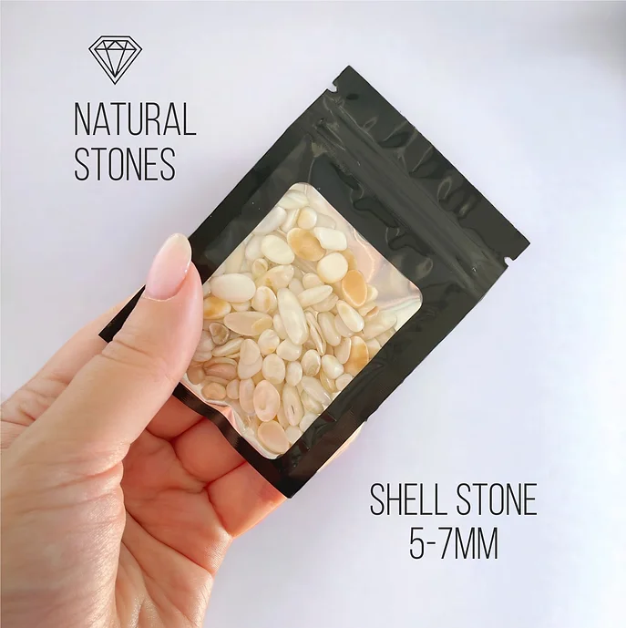 Shell stone, natural stones, 5-7mm / 30gr.