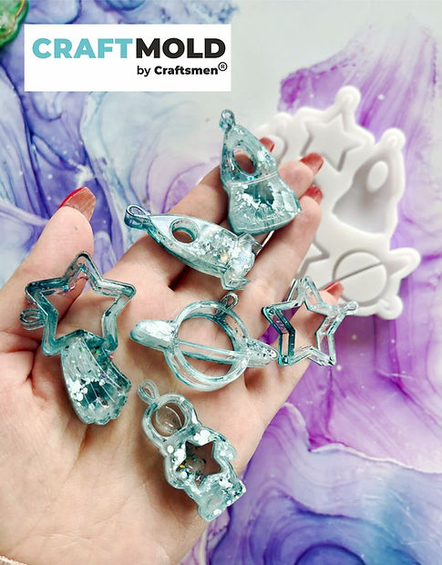 Set mini Christmas  tree toys/keychain Space 6 in 1 silicone mold Model S245