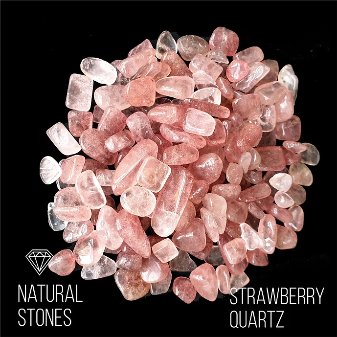 Strawberry Quartz, natural stones, 5-7mm / 30gr.