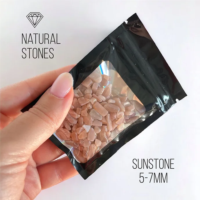 Sunstone, natural stones, 5-7mm / 30gr.