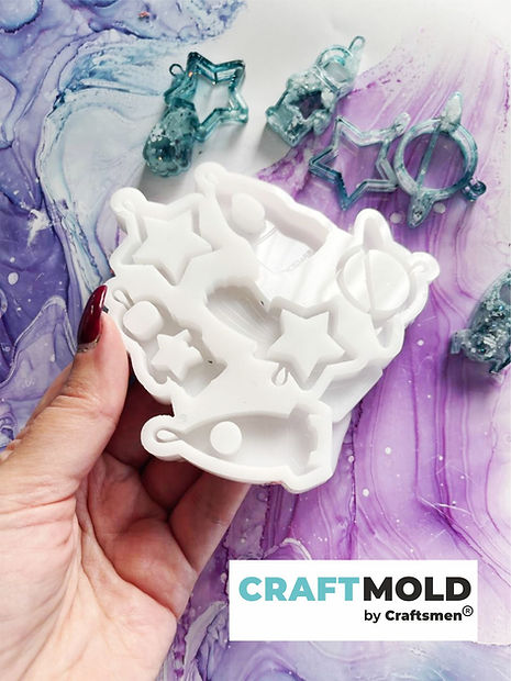 Set mini Christmas  tree toys/keychain Space 6 in 1 silicone mold Model S245