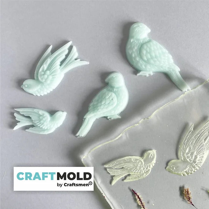 Bas-relief 3D mold Birds, Set 4pcs., No. BR_01