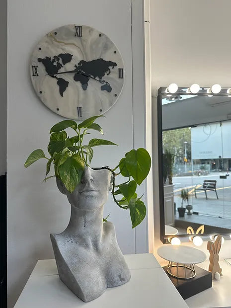 Mirror Map Clock/Wall Decor