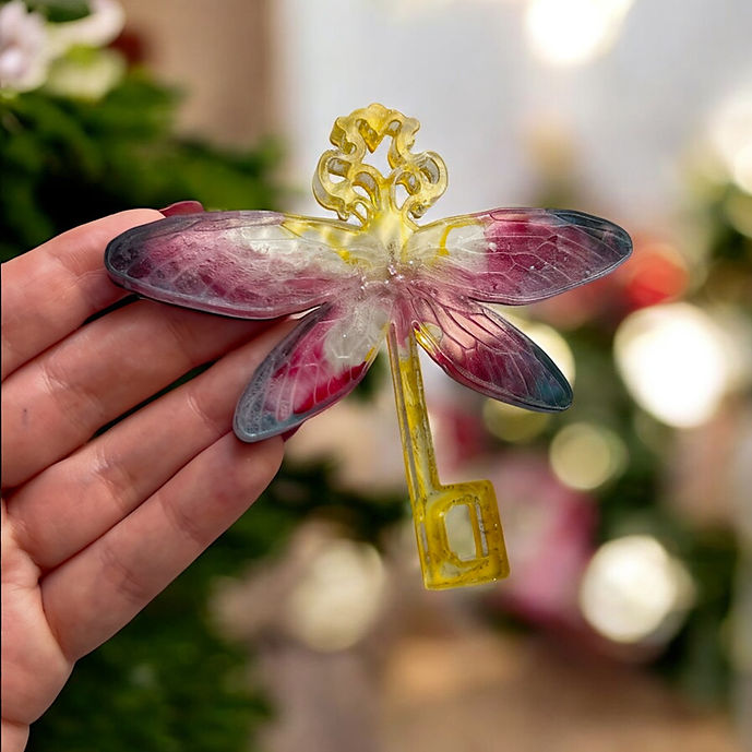 Xmas tree toys silicone mold Key with Wings Model K36