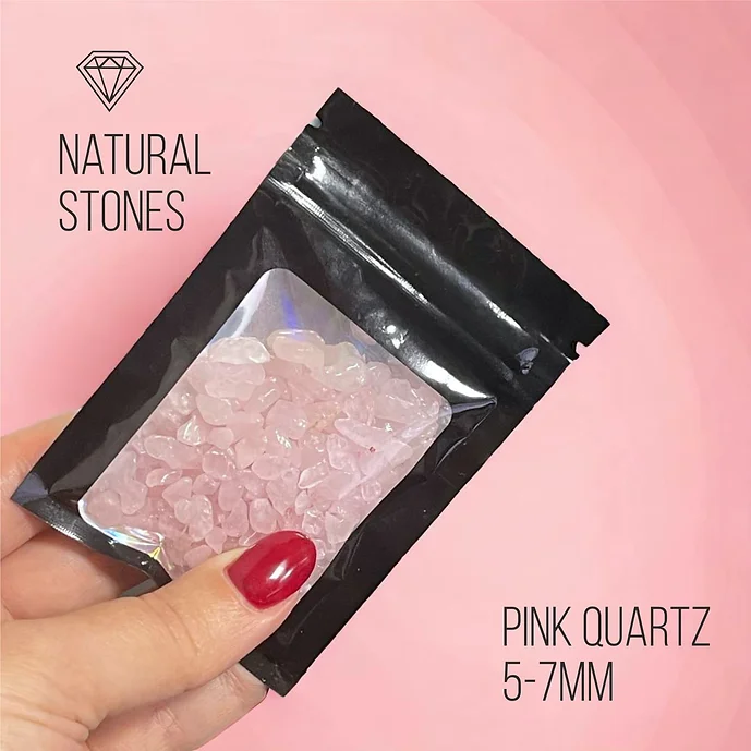 Pink Quartz, natural stones, 5-7mm / 30gr.