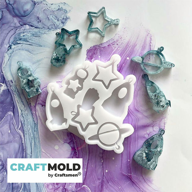 Set mini Christmas  tree toys/keychain Space 6 in 1 silicone mold Model S245