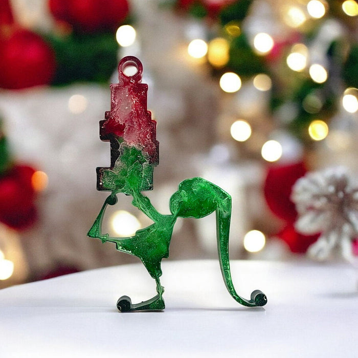 Christmas tree toys silicone mold Elf with Gifts K42