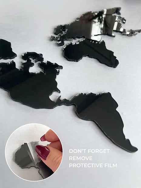 Mirror Map Clock/Wall Decor