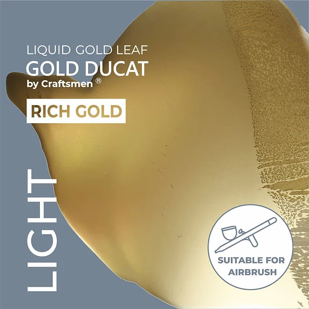 Light Liquid gold leaf metallic paint for Airbrush "Rich Gold", 50ml