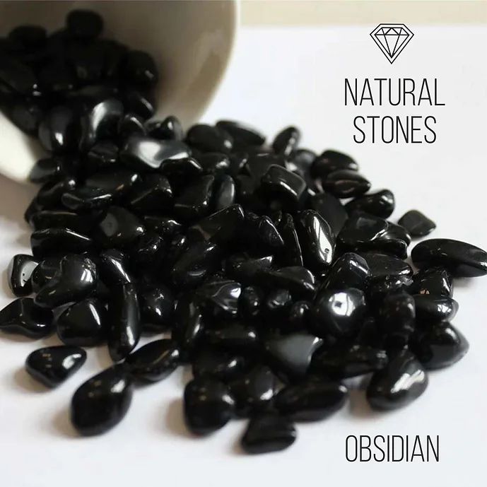 Obsidian, natural stones, 5-7mm / 30gr.