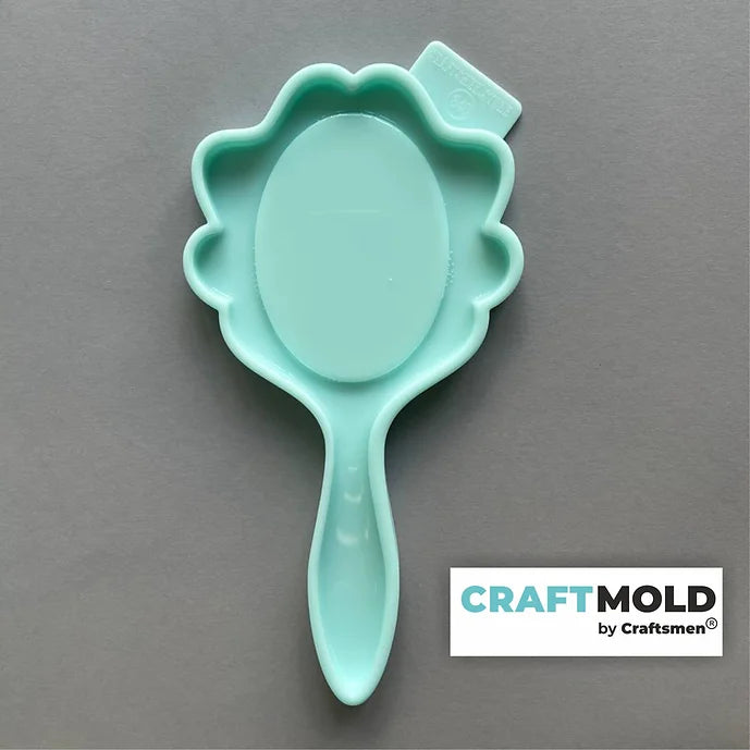 Elegant hand mirror silicone mold M340