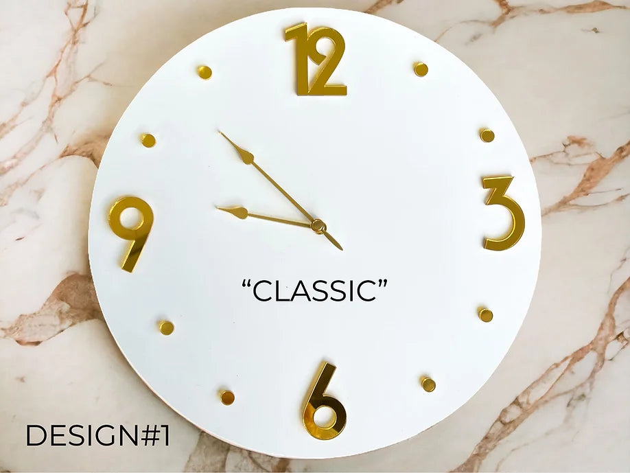 Clock modern numbers (numerals) Arabic Classic, Design #1 (4pcs. + 8 round dashes)