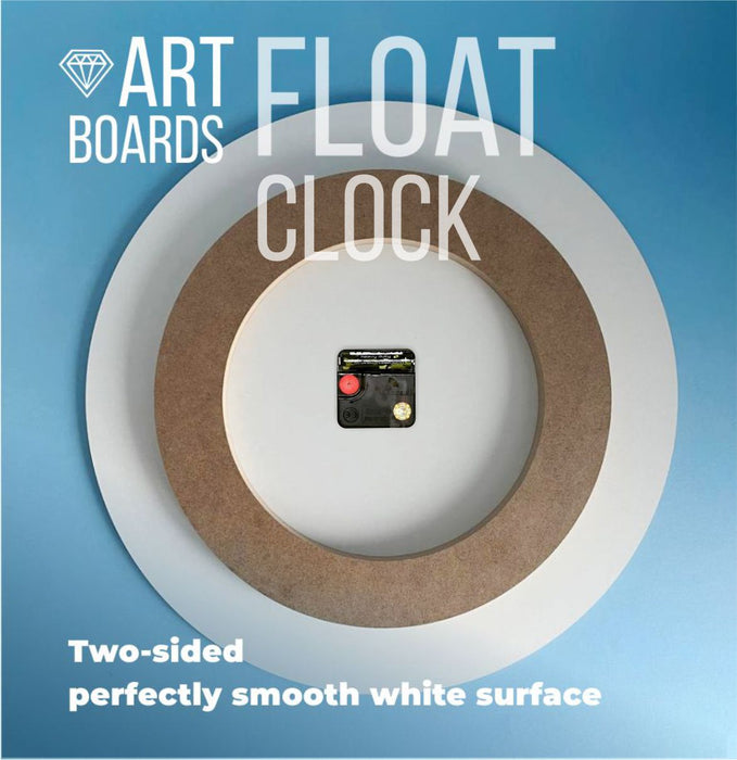 Ink Art & Resin Art Boards Float Clock + Clock Movement