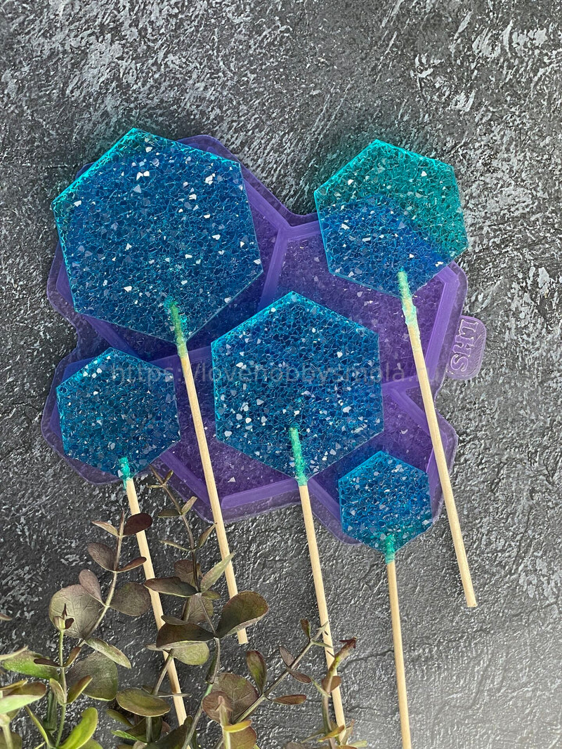 F14 Silicone mold for confectionery products in the shape of hexagons – image 3