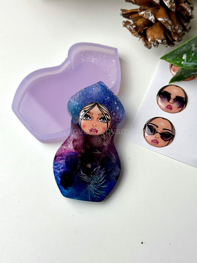 B35 Silicone mold in the shape of Matryoshka and kokoshnik – image 2
