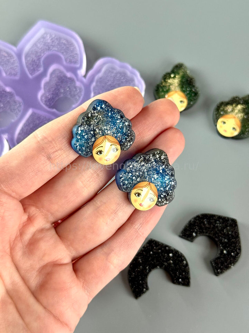 AC30 Mold for jewelry hairpins and earrings Kokoshnikki – image 9