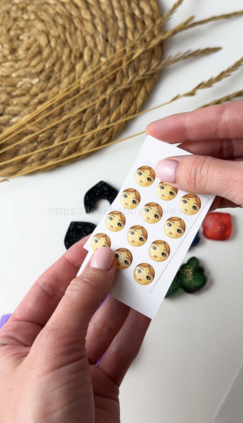 S31 Face cabochons set 12 pcs, 12 mm each – image 4
