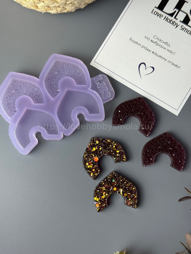 AC31 Mold for jewelry hairpins and earrings Kokoshniks 4 pcs – image 5