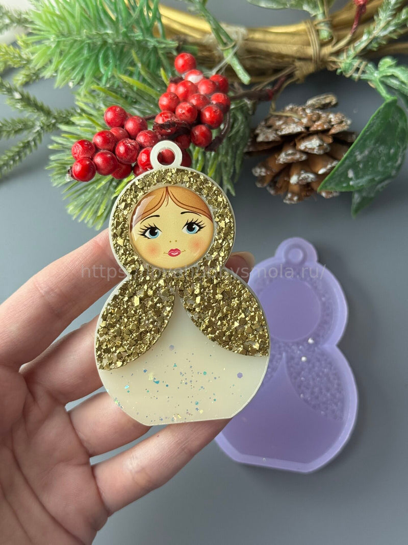 MC86 Mold for New Year's toys Matryoshka in a scarf – image 3