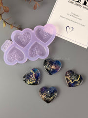 B64 Mold for keychains and brooches Hearts 4 pieces – image 3