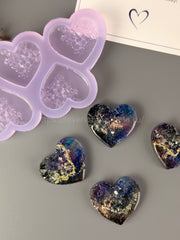 B64 Mold for keychains and brooches Hearts 4 pieces – image 2