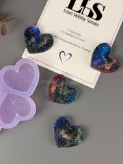 B63 Mold for keychains and brooches Crystal hearts 4 pieces – image 4