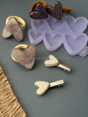 B49 Heart shaped resin mold crystal surface 6pcs – image 5