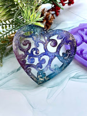 MC47 Silicone mold in the shape of a Heart with monograms – image 6